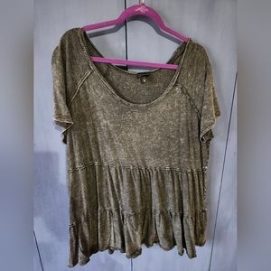 Torrid Gray Babydoll Top 3x